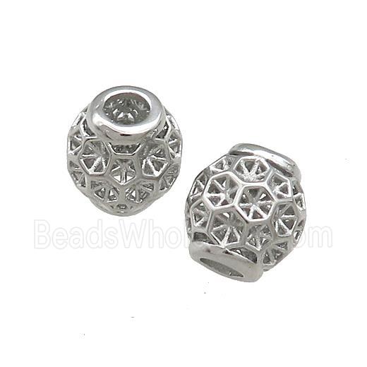 Raw Titanium Steel Barrel Beads Large Hole Hollow