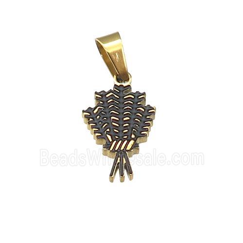 Feather Charms Stainless Steel Pendant Painted Gold Plated