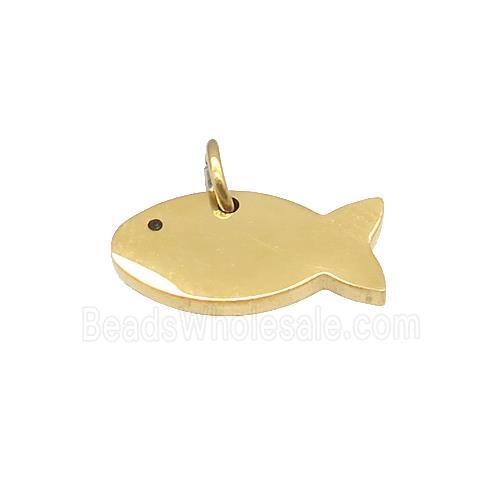 Stainless Steel Fish Pendant Gold Plated