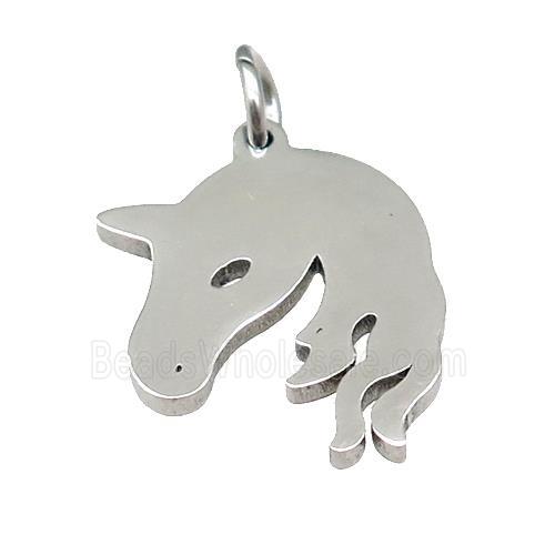 Horse Charms Raw Stainless Steel Pendant