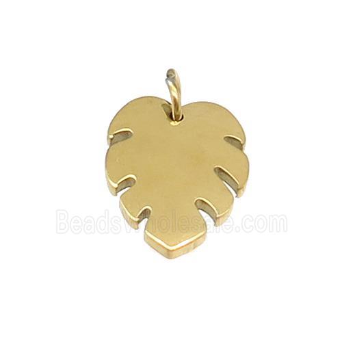 Stainless Steel Leaf Pendant Gold Plated