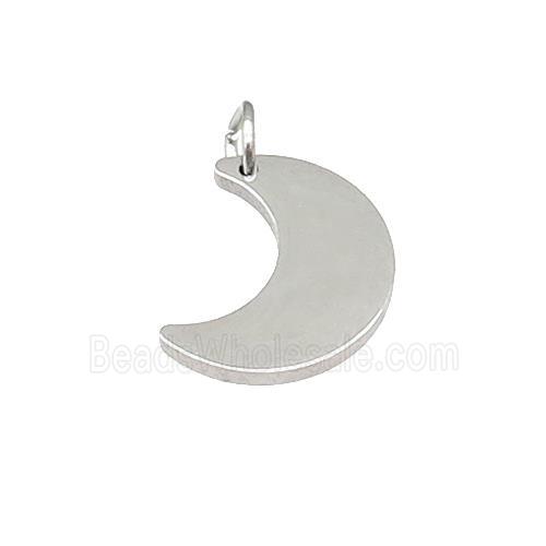 Raw Stainless Steel Moon Pendant