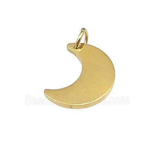 Stainless Steel Moon Pendant Gold Plated