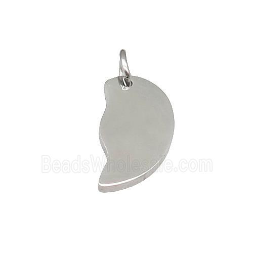 Raw Stainless Steel Leaf Pendant
