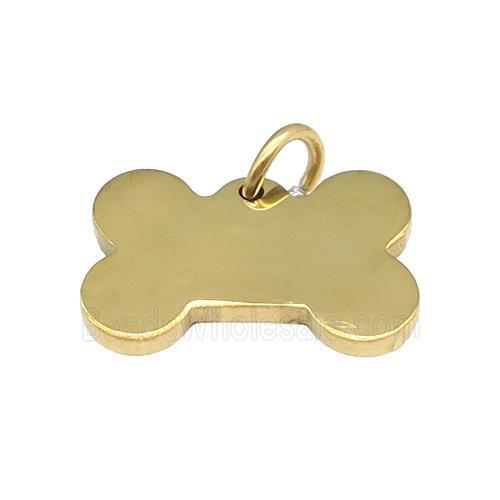 Bone Blank Dog Tags Stainless Steel Pendant Gold Plated
