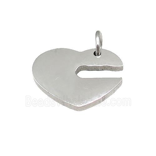 Heart Mouth Charms Raw Stainless Steel Pendant