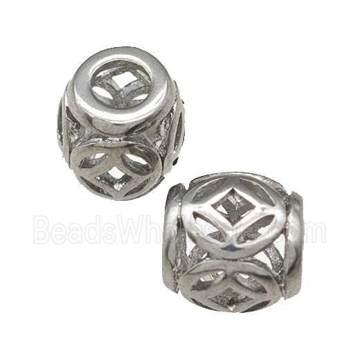 Raw Titanium Steel Barrel Beads Large Hole Hollow