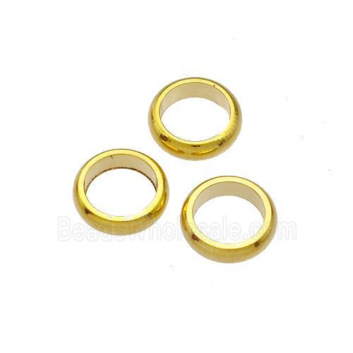 Stainless Steel Rondelle Beads Large Hole Gold Plated