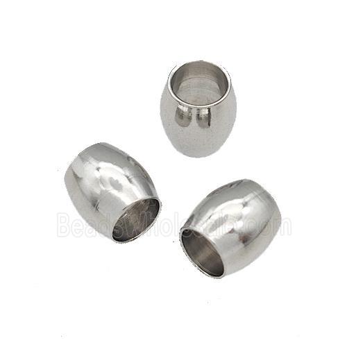 Raw Stainless Steel Barrel Beads Large Hole