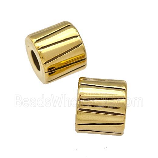 Stainless Steel Tube Beads Large Hole Gold Plated