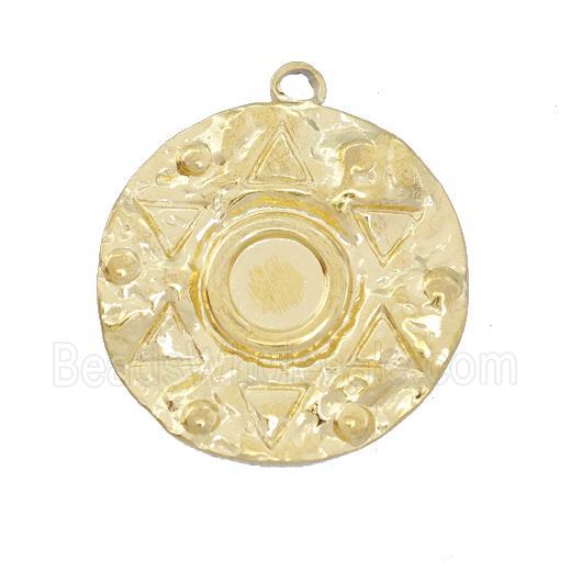 Stainless Steel Circle Pendant Gold Plated
