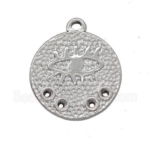 Raw Stainless Steel Eye Charms Pendant Circle