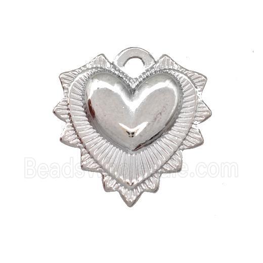Raw Stainless Steel Heart Pendant