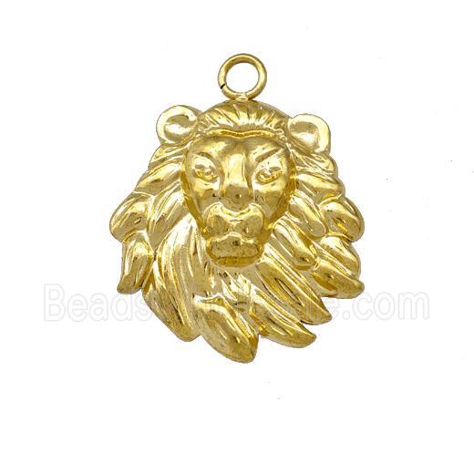 Stainless Steel Lion Charms Pendant Gold Plated