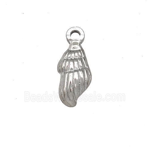 Raw Stainless Steel Conch Shell Charms Pendant