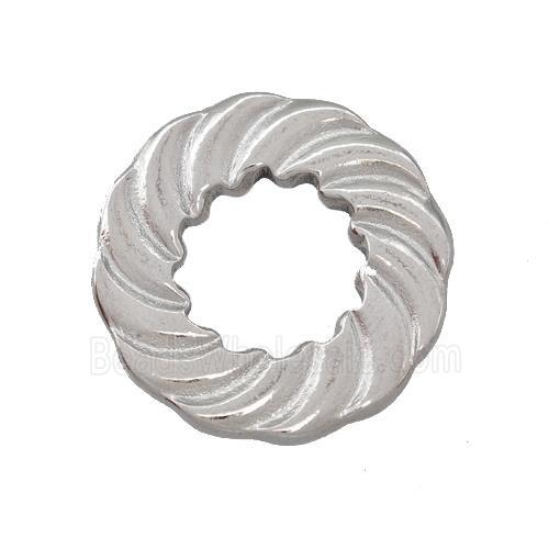 Raw Stainless Steel Circle Pendant