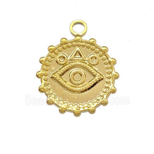 Stainless Steel Eye Charms Pendant Circle Gold Plated