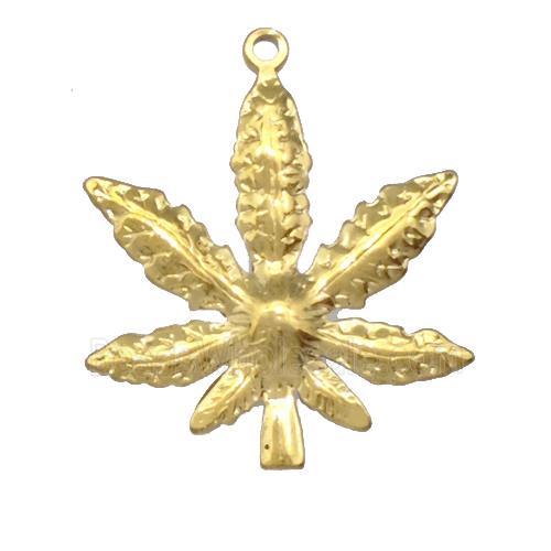 Stainless Steel Maple Pendant Gold Plated