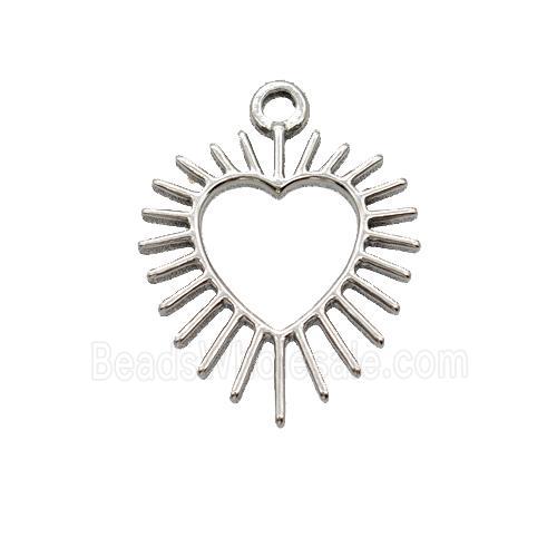 Raw Stainless Steel Heart Pendant