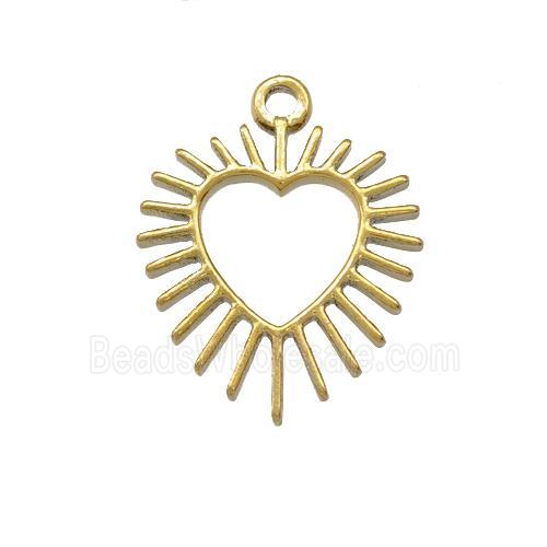 Stainless Steel Heart Pendant Gold Plated