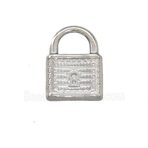 Raw Stainless Steel Lock Pendant