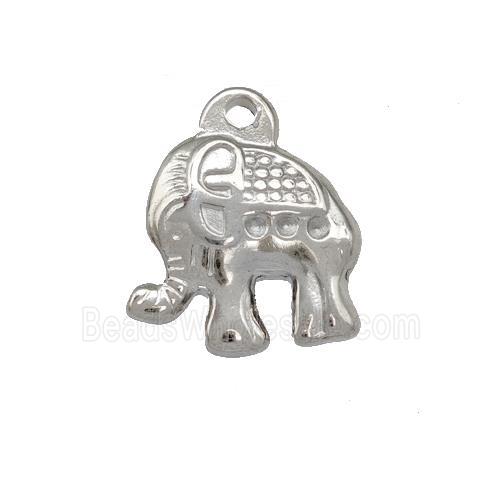 Raw Stainless Steel Elephant Pendant