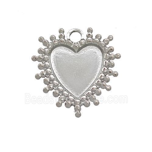 Raw Stainless Steel Heart Pendant With Pad