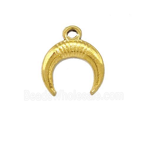 Stainless Steel Crescent Pendant Gold Plated