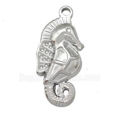 Raw Stainless Steel Seahorse Charms Pendant
