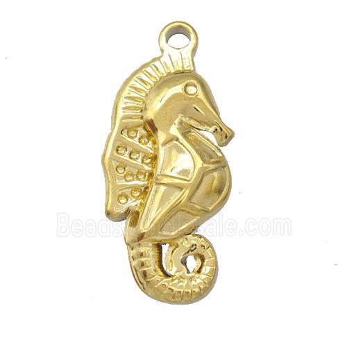 Stainless Steel Seahorse Charms Pendant Gold Plated