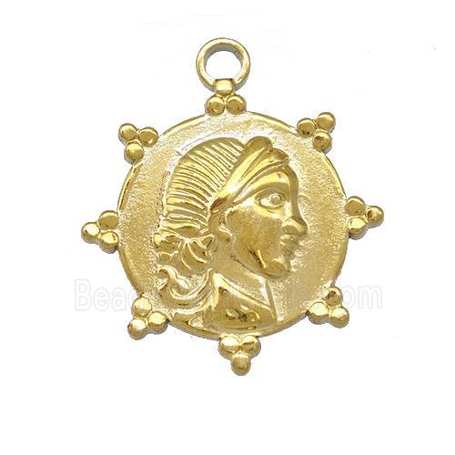 Stainless Steel Beauty Charms Pendant Gold Plated