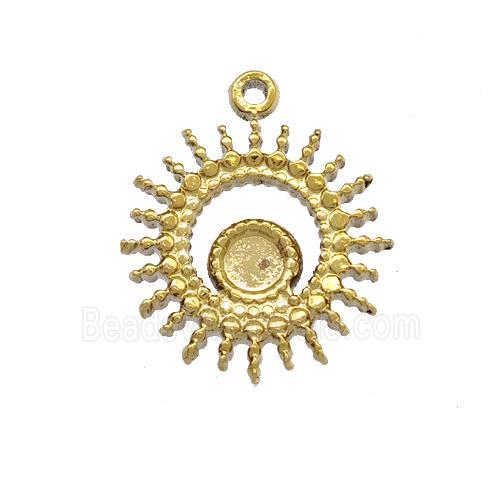 Stainless Steel Sun Pendant With Pad Gold Plated