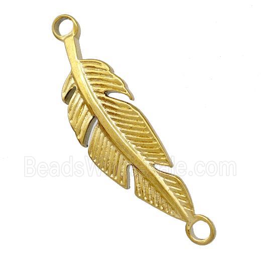 Stainless Steel Feather Connector Gold Plated