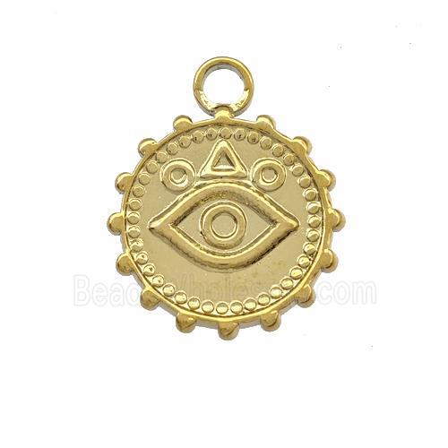 Stainless Steel Eye Pendant Circle Gold Plated