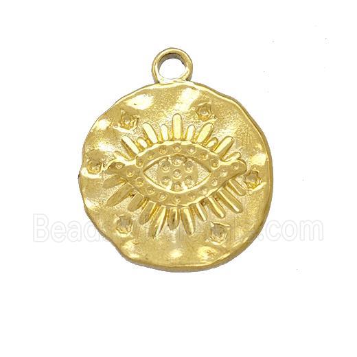 Stainless Steel Eye Charms Pendant Circle Gold Plated