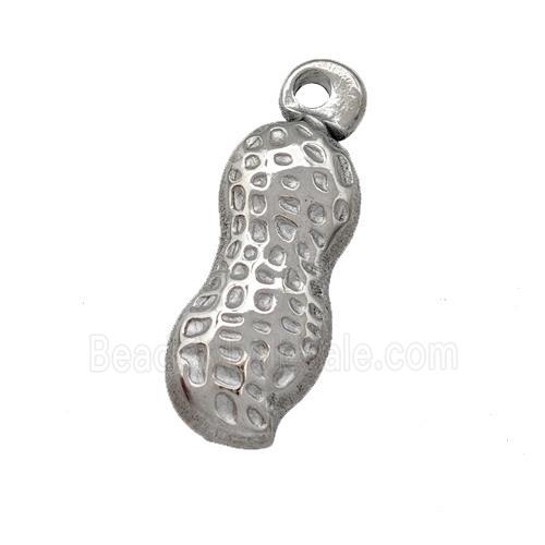 Raw Stainless Steel Peanut Pendant