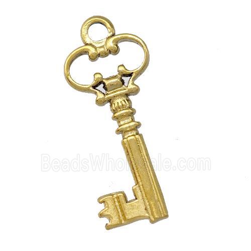 Stainless Steel Key Charms Pendant Gold Plated