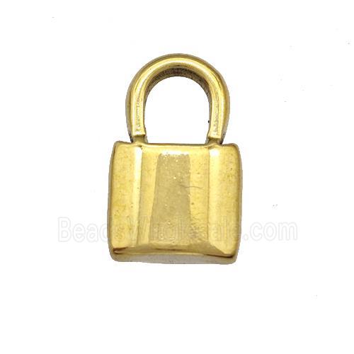 Stainless Steel Lock Pendant Gold Plated