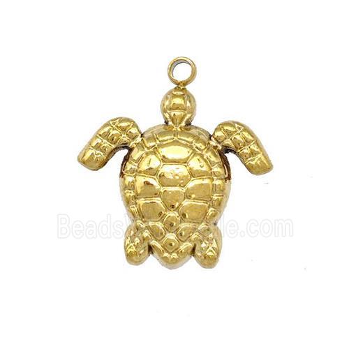 Stainless Steel Tortoise Charms Pendant Gold Plated