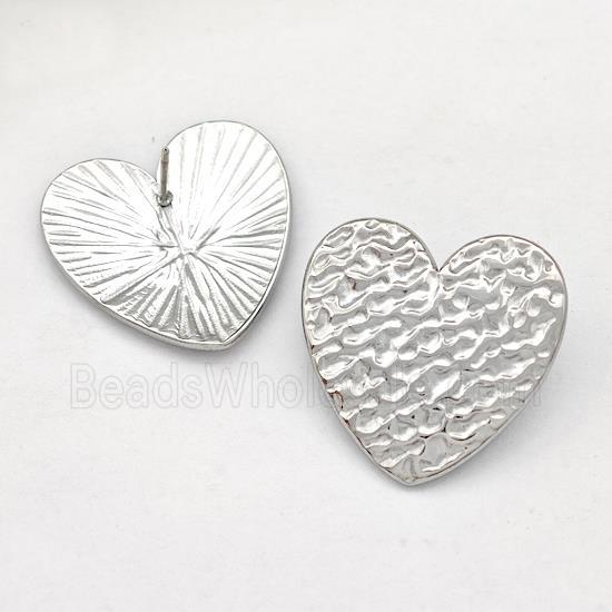 Raw Stainless Steel Stud Earring Heart