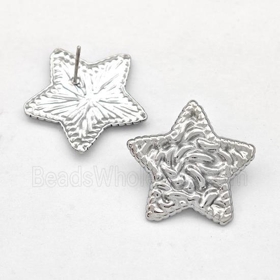 Raw Stainless Steel Stud Earring Star