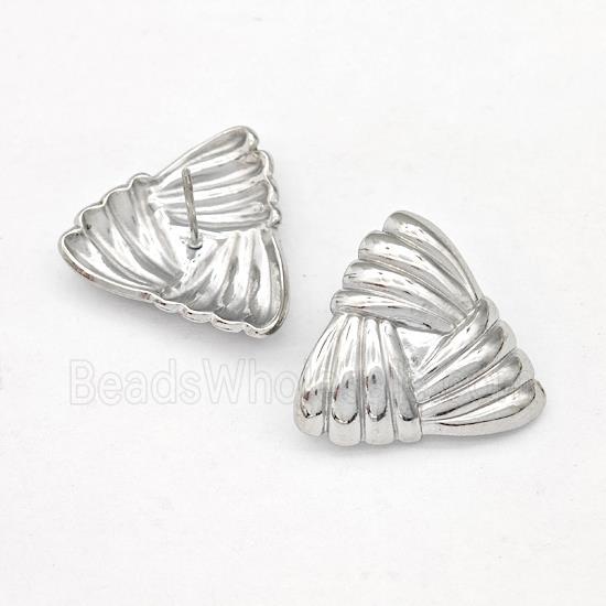 Raw Stainless Steel Stud Earring Triangle