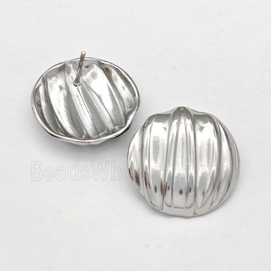 Raw Stainless Steel Stud Earring