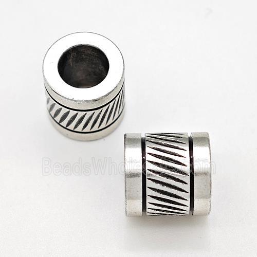 Raw Stainless Steel Tube Beads Large Hole