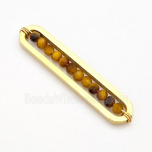 Stainless Steel Pendant With Tiger Eye Stone Wire Wrapped