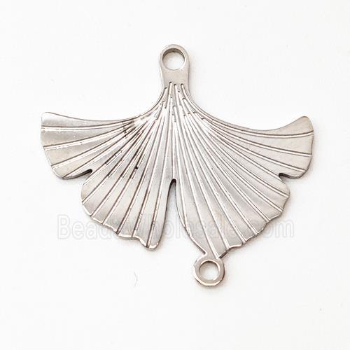 Raw Stainless Steel Ginkgo Leaf Connector