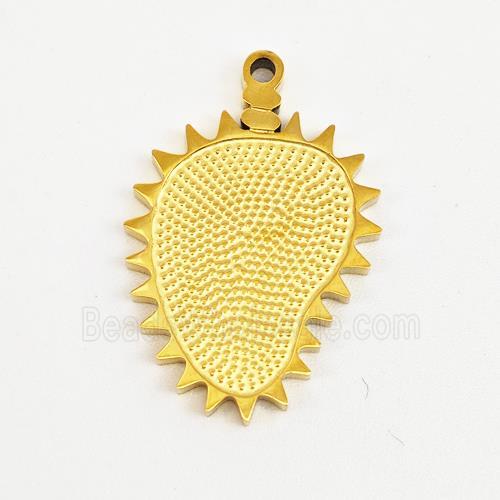 Stainless Steel Durian Charms Pendant Gold Plated