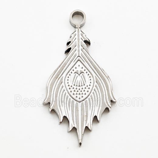 Raw Stainless Steel Pendant Phoenix Tail