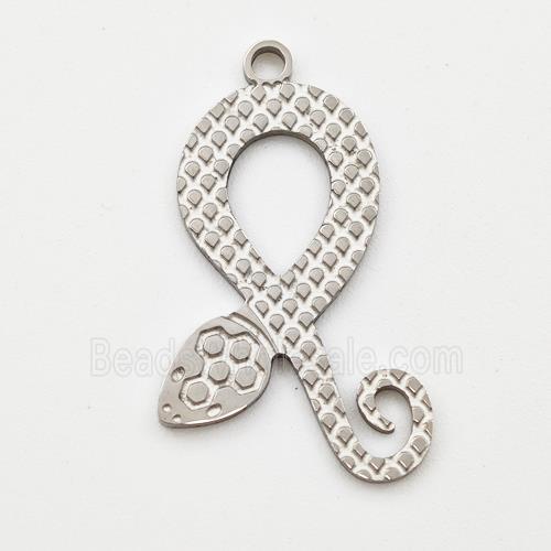 Raw Stainless Steel Snake Charms Pendant