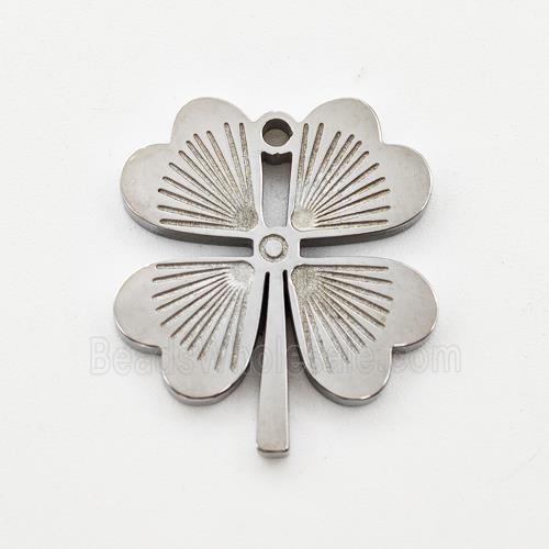 Raw Stainless Steel Clover Pendant